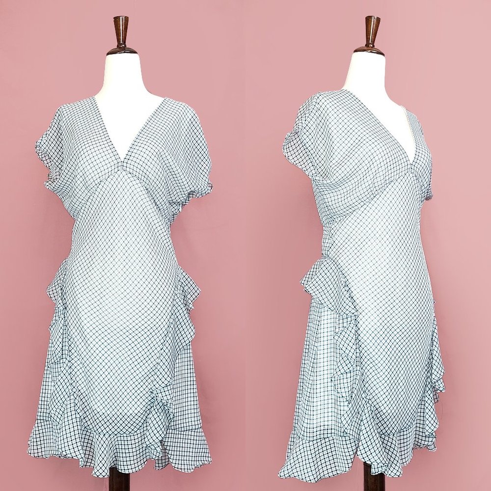 Max Studio London black and white plaid cocktail dress NWT